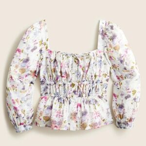 Flora Obscura X J.Crew Cinched Waist Top in Kaleidoscope Floral Womens 00